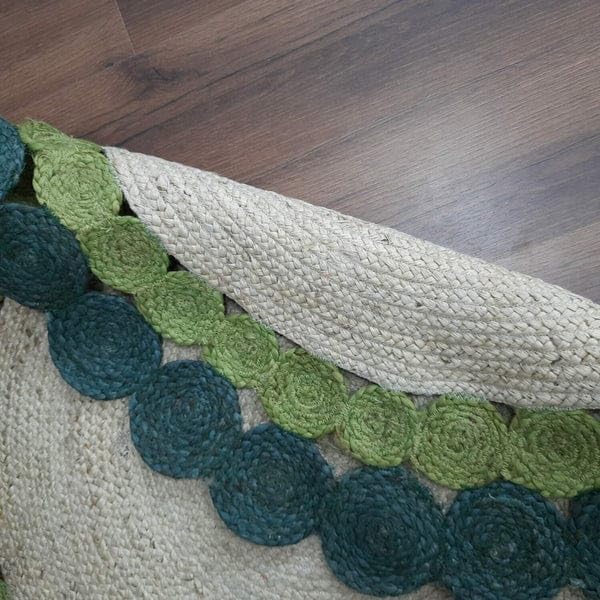 Braided Round Shaped Flower Look Rug 4x4 5x5 6x6 Round (10x10 Round)