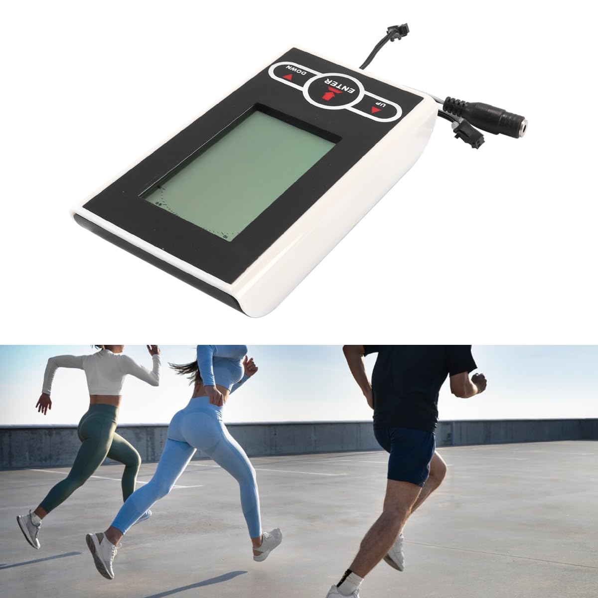 Ticha Computer da bici LCD con tachimetro e contachilometri per ciclismo indoor, attrezzatura per fitness e allenamento, con cardiofrequenzimetro, colore bianco