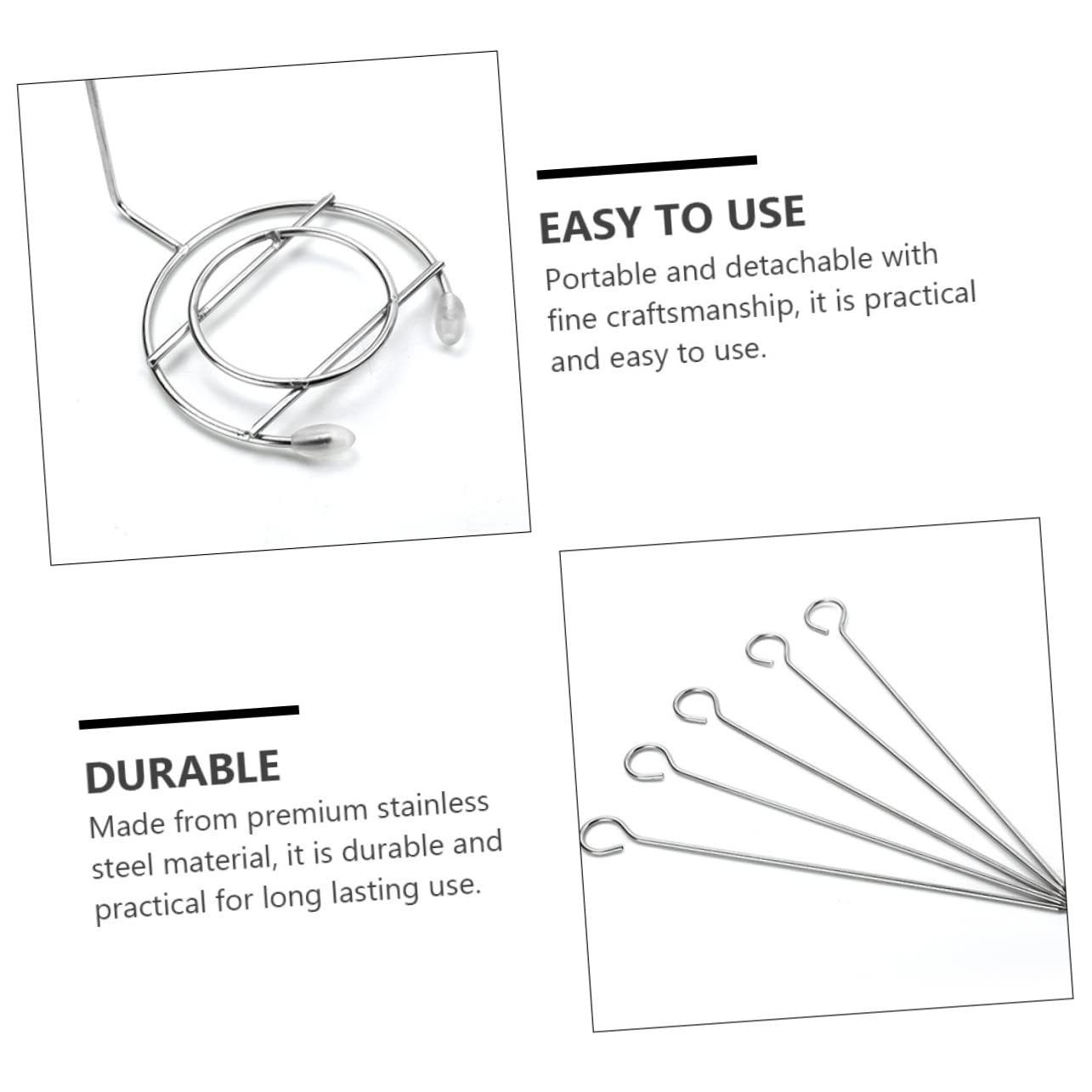 Gogogmee 1 Set Stainless Steel Barbecue Rack with Drip Tray Hanging Skewer Rack for Outdoor Grilling Camping Fishing Activities Durable Space Saving Bbq Supplies