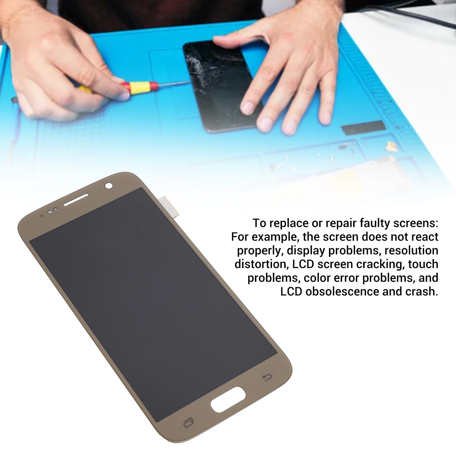 Aramox S7 Phone Screen Assembly with Frame, TFT (GOLD)