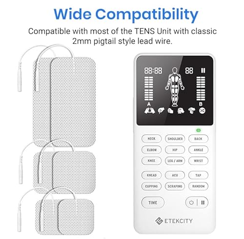 Etekcity Tens Unit Replacement Pads Electrodes For Back Pain Relief, Self-Adhesive & Gel Free For Electrotherapy White (Pack Of 16) #TOP2