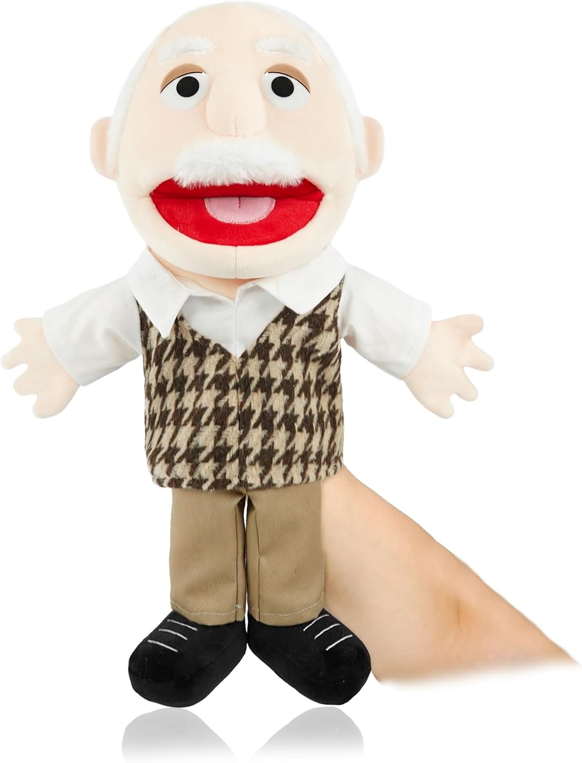 Family Hand Puppets for Kids - 16 Inch Soft Plush Dad Puppet with Movable Mouth, Interactive Pretend Role-Play for Storytelling & Teaching, Classroom, Preschool Toddlers, Birthday Gifts