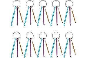 Coopay 10-Piece Multicolor Crochet Hook Keychain Set for Crafting and Knitting