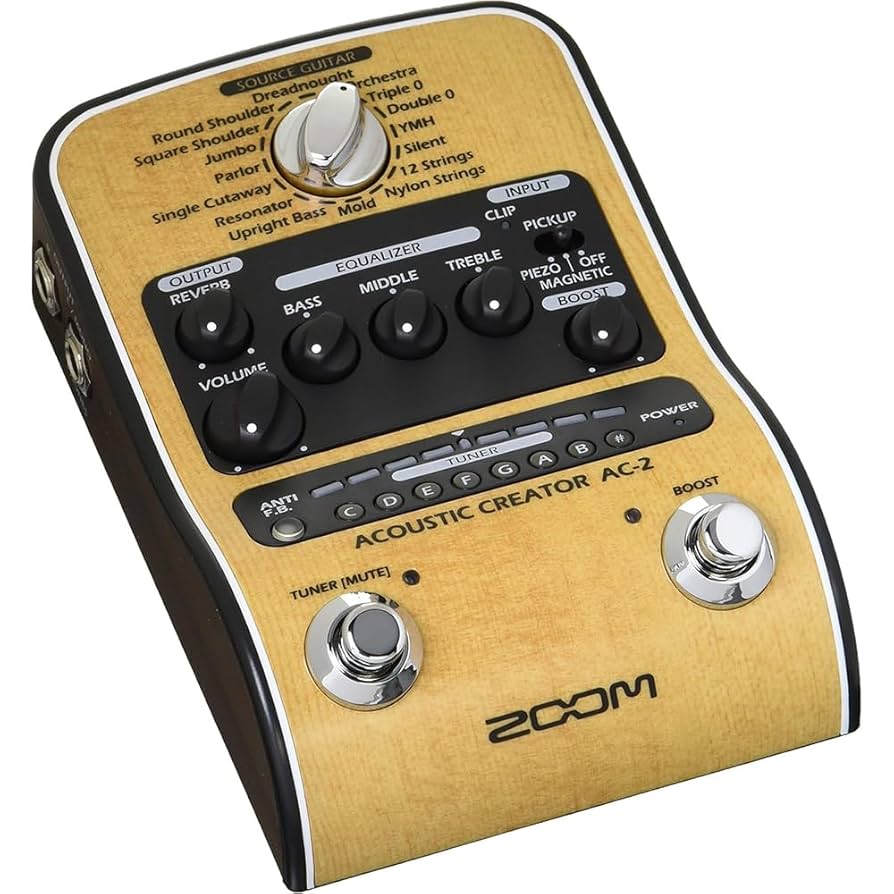 ZOOM 【AC-2】 アコギ用プリアンプ Amazon | ZOOM ズーム AC-2 アコースティックギター用プリアンプ