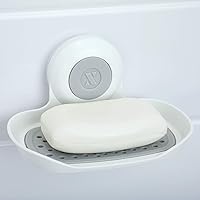 SlipX Solutions Strong Hold Suction Soap Saver Holder - Rustproof Quick Dry Tray for Shower Kitchen Bathroom White