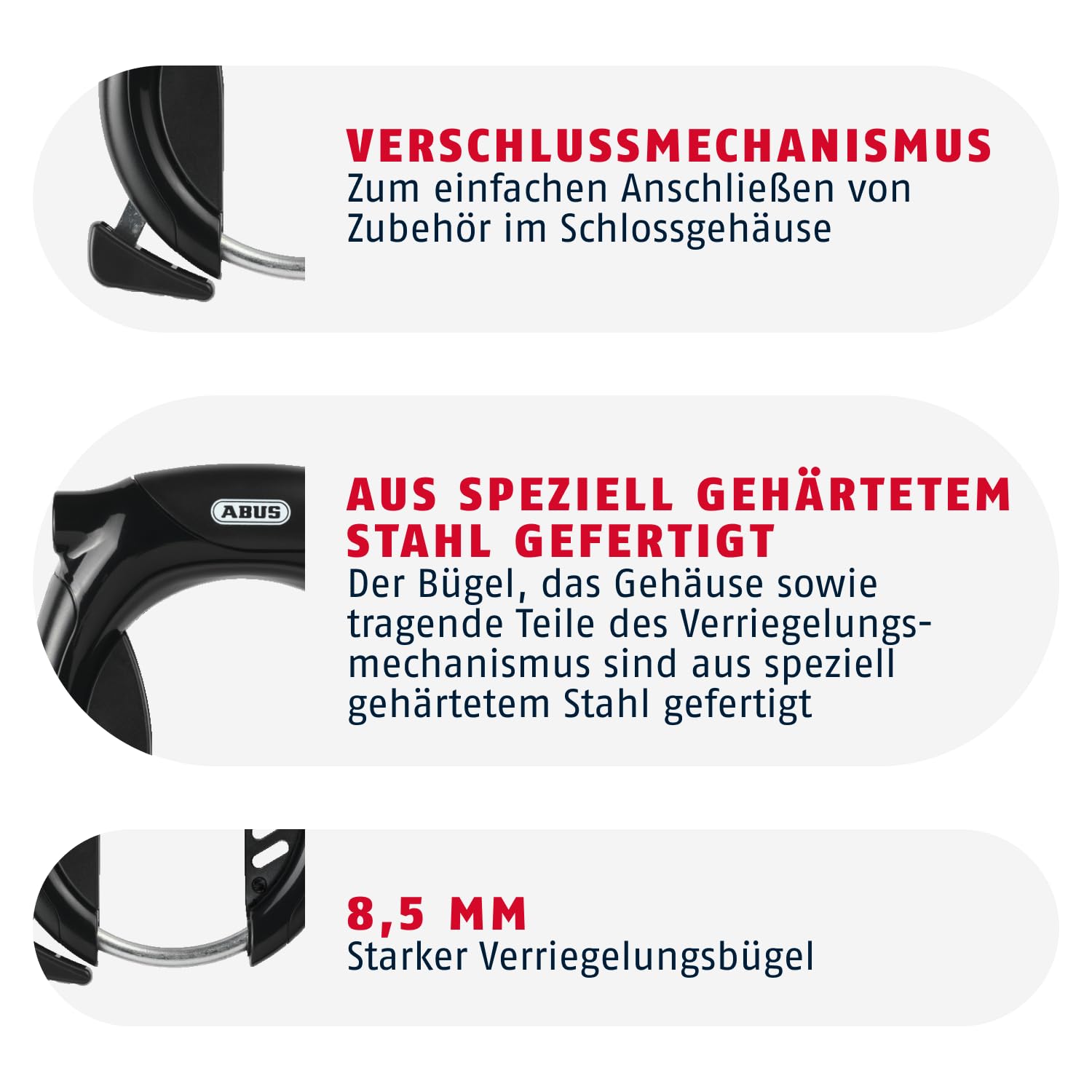 ABUS Unisex – Erwachsene 4650SL NR BK OE Rahmenschlösser, Unifarben, universal
