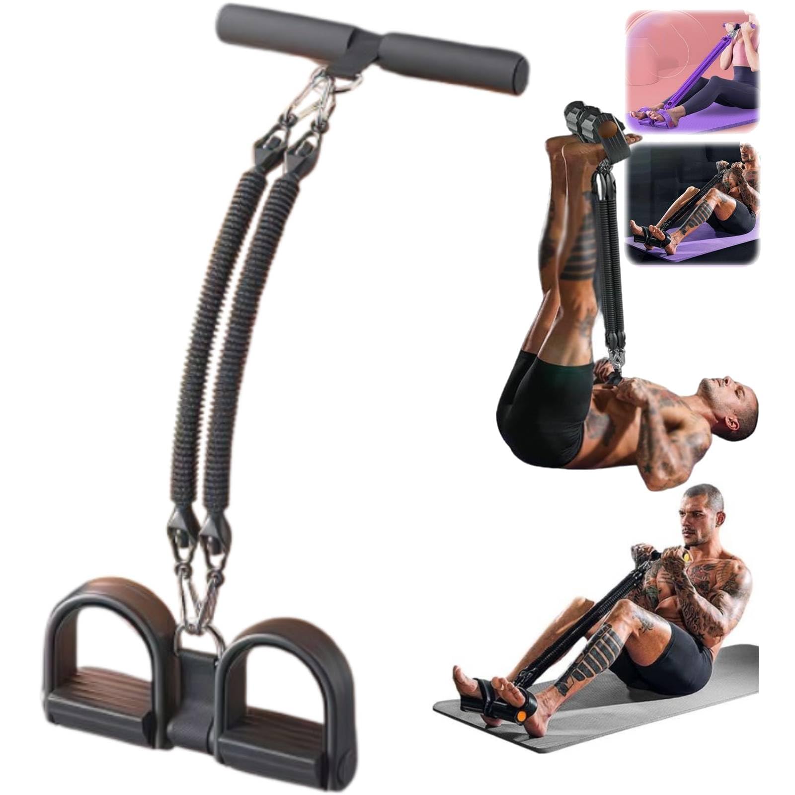 21 Fitness Resistance Bands Set – 4-Strand Pedal Ankle Puller, 100LB Max Resistance, 2025 for Ab Training, Core Strength & Full-Body Workouts (Black 50 lbs)