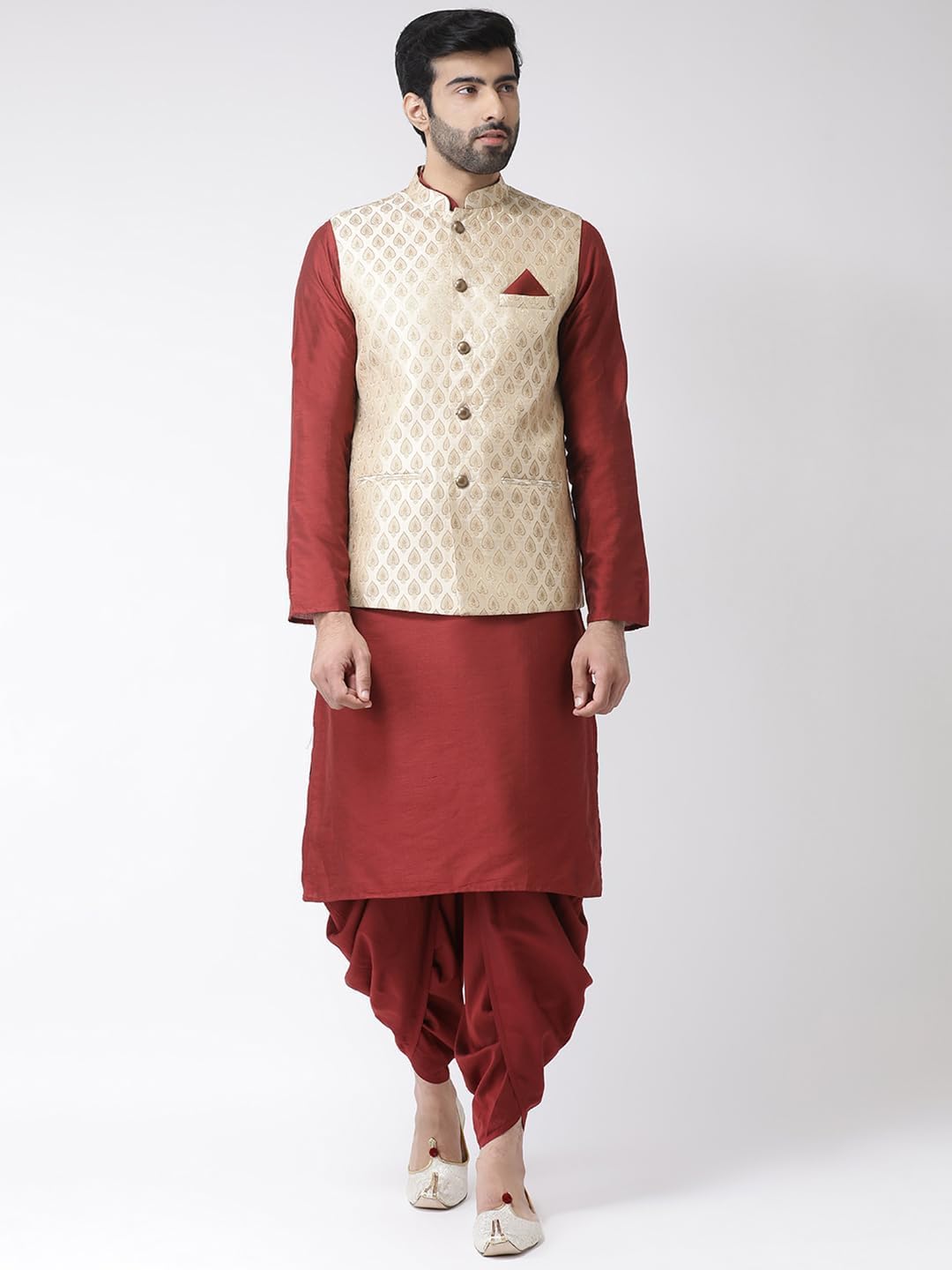 KISAH Men Regular Nehru Jacket KA-5099-42 Cream