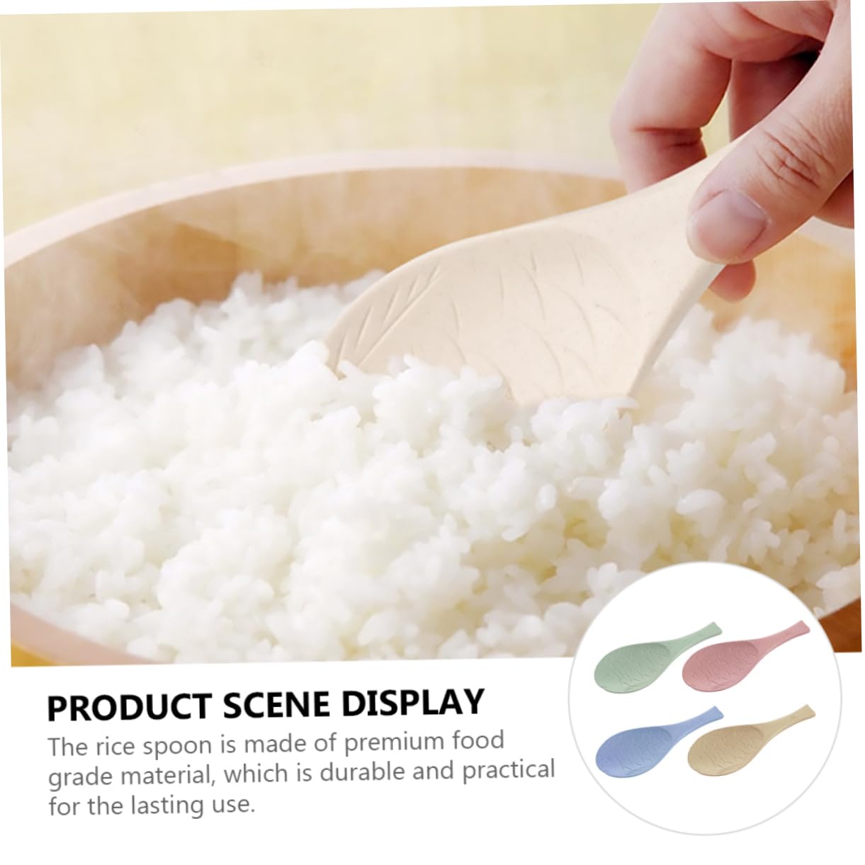 Zerodeko 4Pcs Creative Non Stick Rice Paddle Cute Fish Shape Kitchen Utensils Rice Spoons for Cooking and Serving Rice Dishes