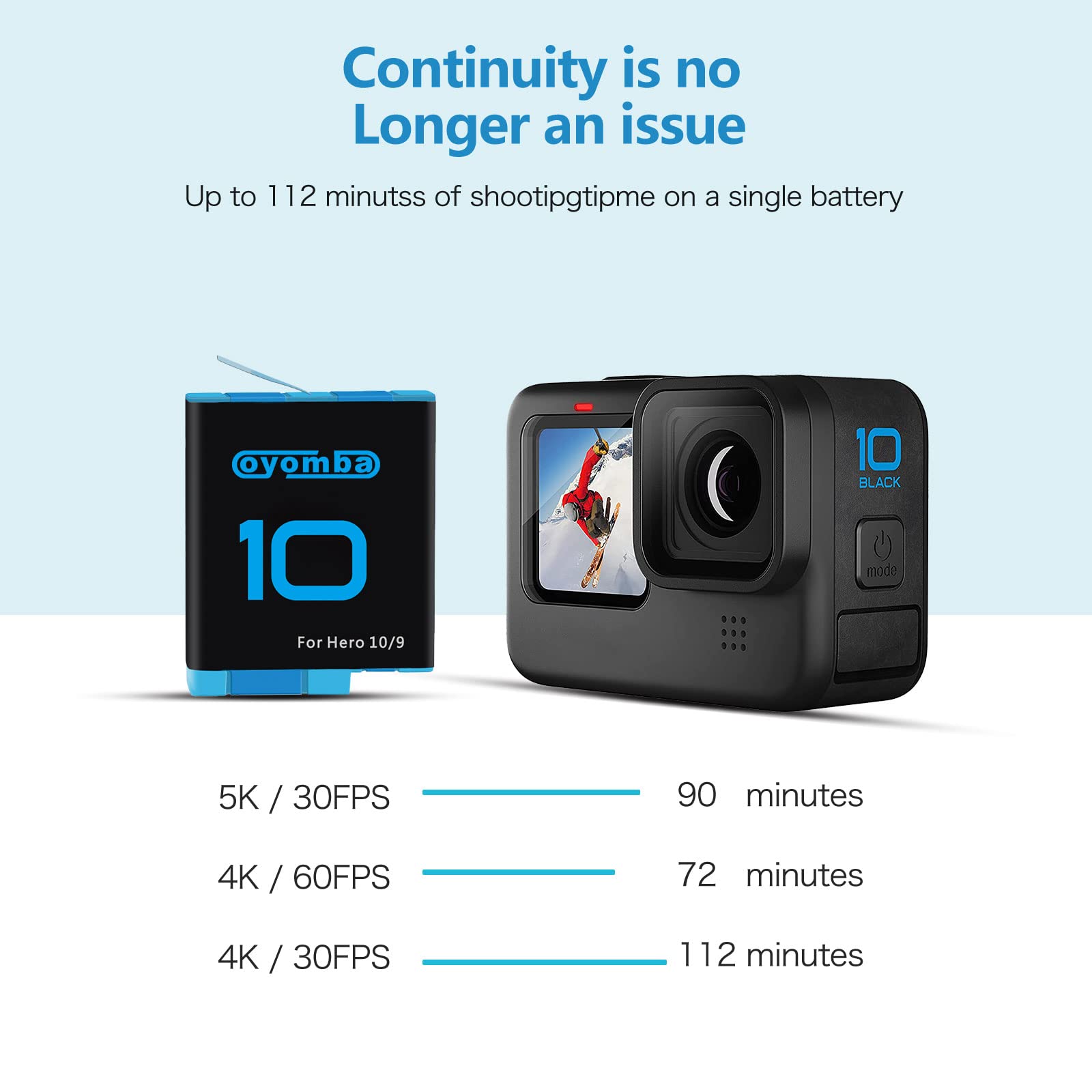 2000mAh Batterie Hero 10/9 de Rechange pour Gopro Hero 9 Black, GoPro Hero 10 Black et Chargeur de Stockage Fermé à 3 Canaux (Entièrement Compatible avec Les Accessoires Officiels GoPro 9/10)