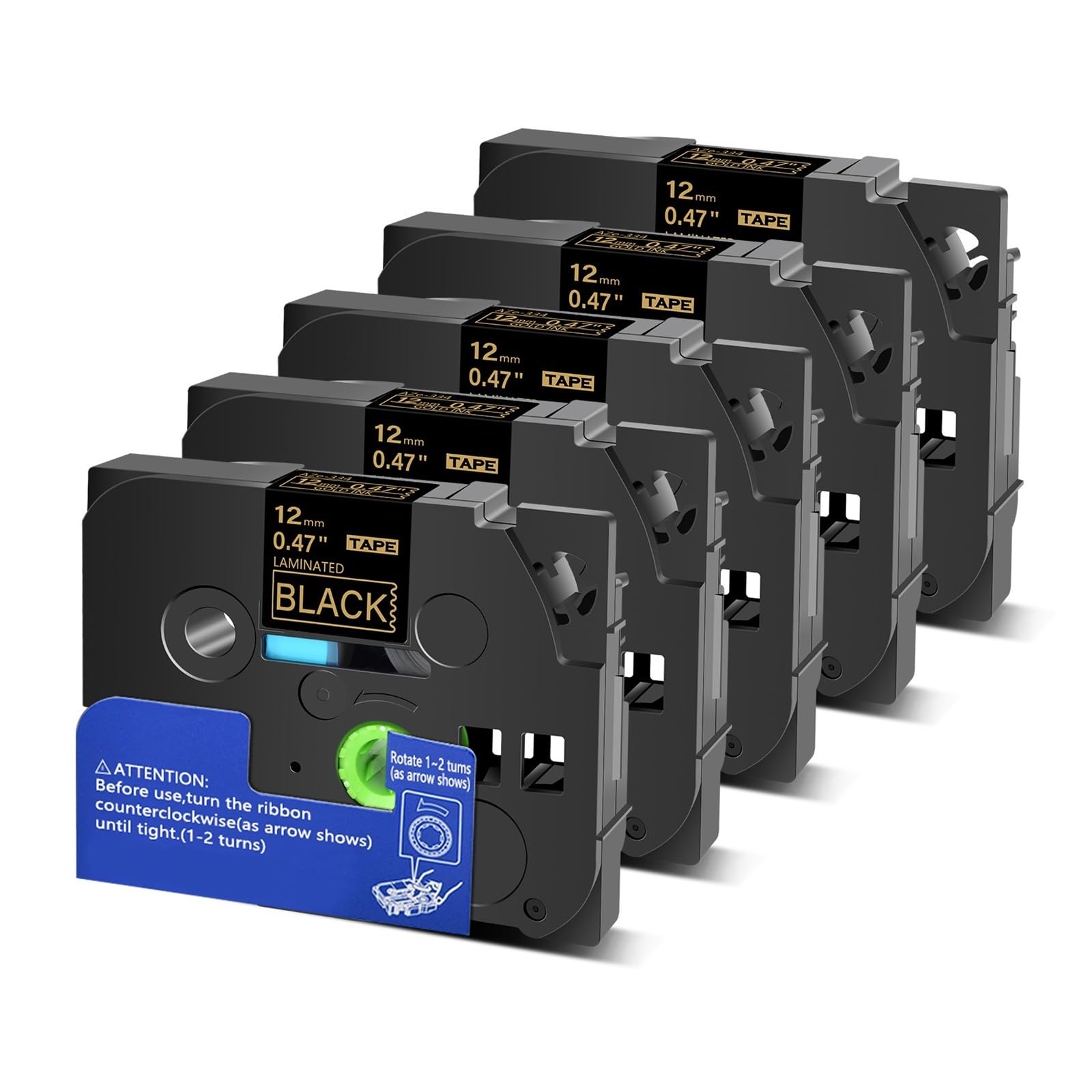 Nastro laminato da 5 pezzi compatibile con Brother TZe-324 TZe-334