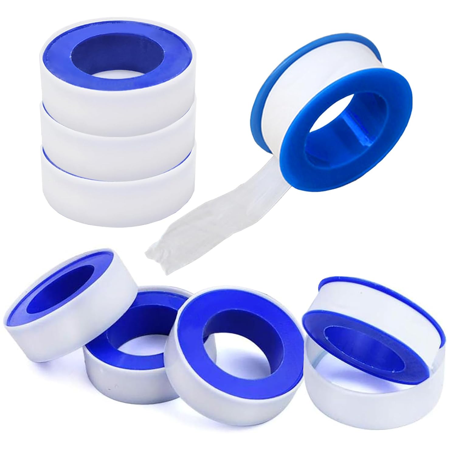 Teflon Tape Plumbers Tape for Leaky Pipes 8 Rolls Teflon Tape 1/2 inch