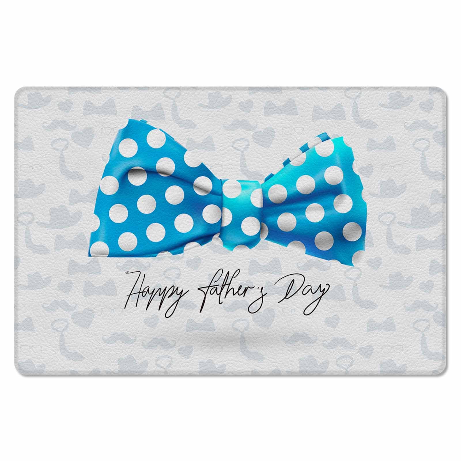 Father's Day Antifatigue Kitchen Bath Door Mat Cushioned Runner Rug,Washable Welcome Floor Sink Mat,Waterproof & Non-Slip Standing Doormat for Kitchen,Blue Boho Tie Beard Summer Holiday 18