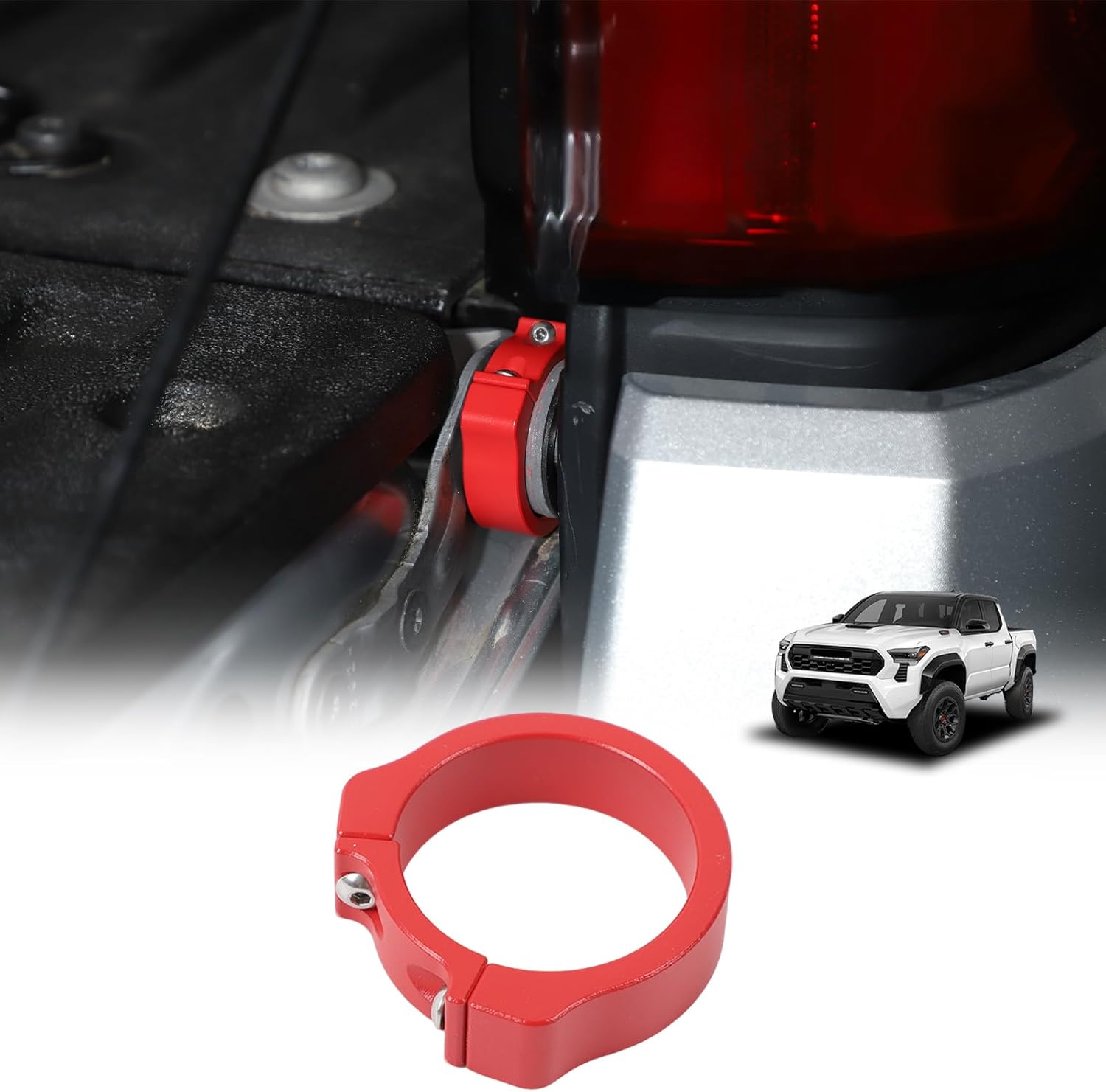 Daeiclru Tailgate Anti-Theft Lock Compatible with Toyota Tacoma 2024 2025 2026, Tailgate Security Device Truck Bed Tail Gate Lock 4th Gen Tacoma Accessories (Red)