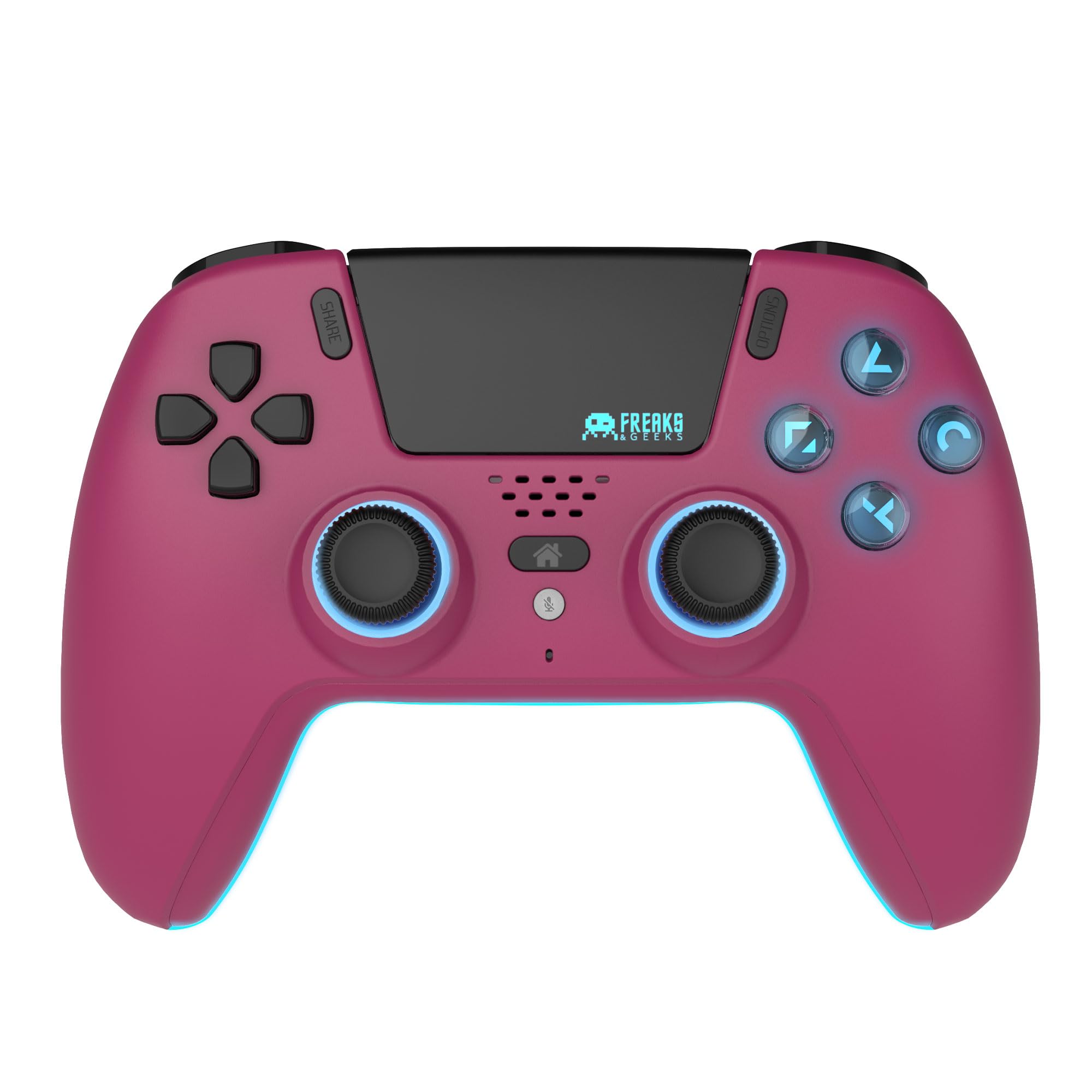 Freaks and Geeks-Mando Bluetooth para PS5 LED - Cherry Red