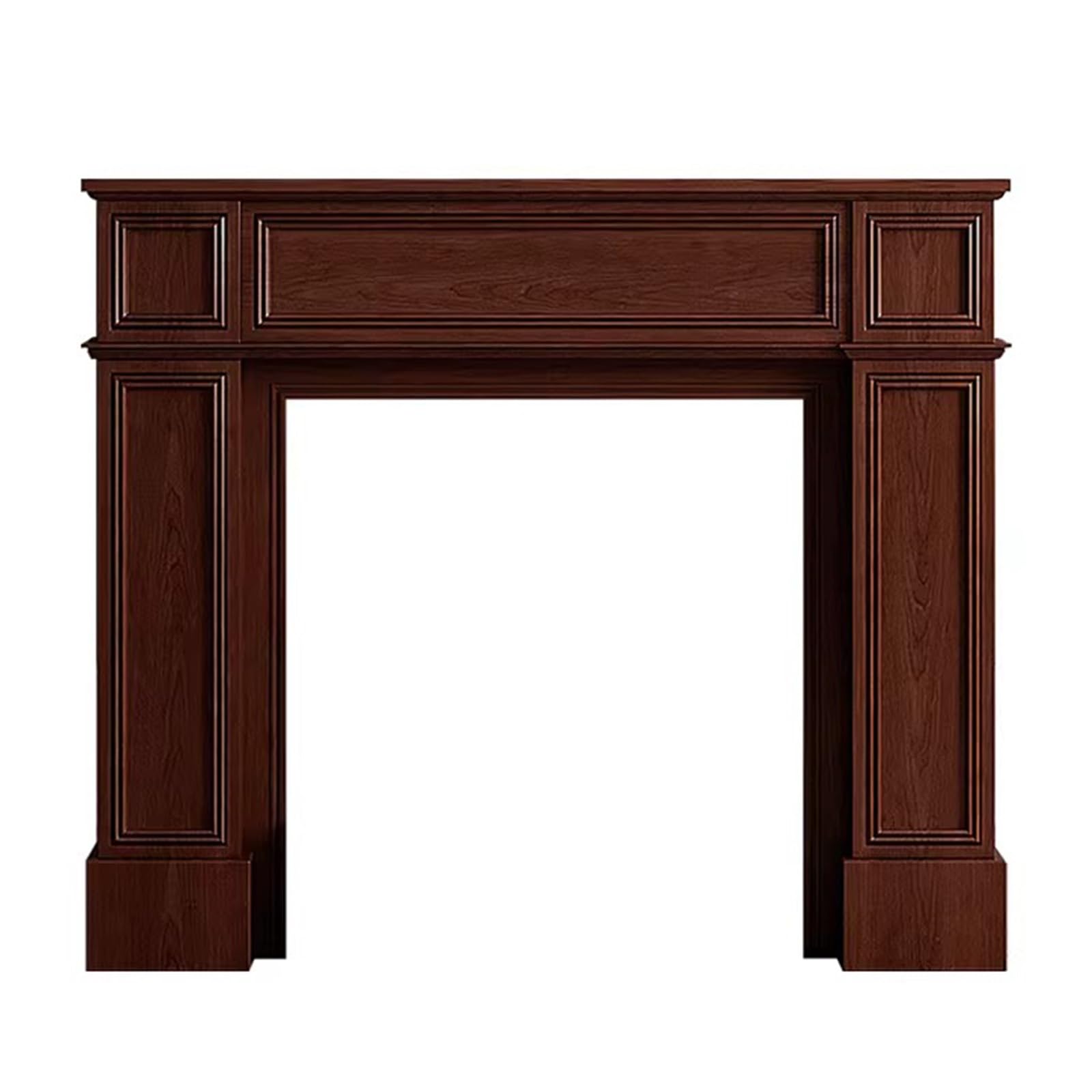 Mantels Surrounds Classic Wood Fireplace Mantel Surround Raised Panel Decorative Shelf Decorated Frame(Walnut,Medium)