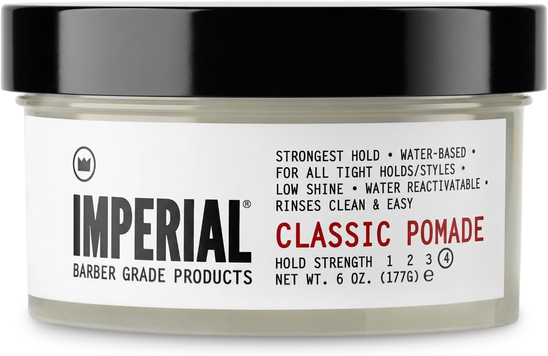 Classic Hair Pomade for Men, Hair Styling, Strong Hold, Low Shine - 6 oz