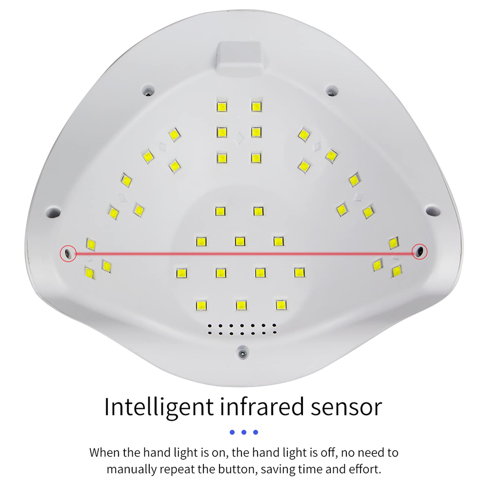 ZYC 72W 36LEDS LED Lampada per Unghie Lampada per Unghie D'asciugio Dual Hands Lampada UV per polimerizzazione del Gel UV Smalto per Unghie con Movimento di Movimento per Il Salone di Manicure