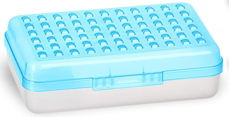 Enday Pencil Box Blue, Plastic Small Dots Pencil Case, School Storage Utility Supplies Box Organizer with Snap Closure for Kids and Adults Also Available in Pink, Grey, Purple, Red, Green, 1 PK