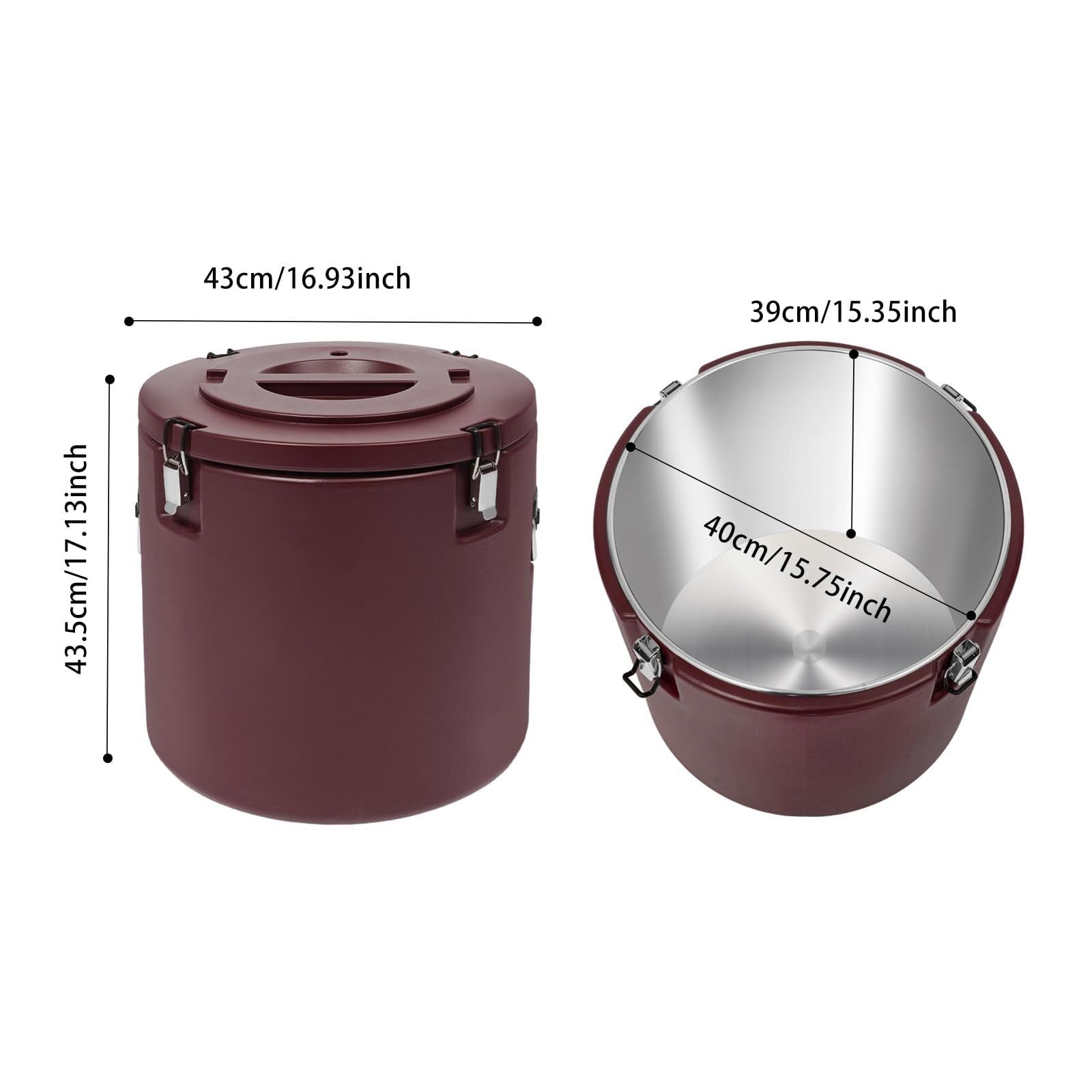 Réchauffeur de Nourriture Commercial for Portable Chaud et Froid Seau a glacon | Récipient à soupe isolé de grande capacité, for cantine de restaurant
