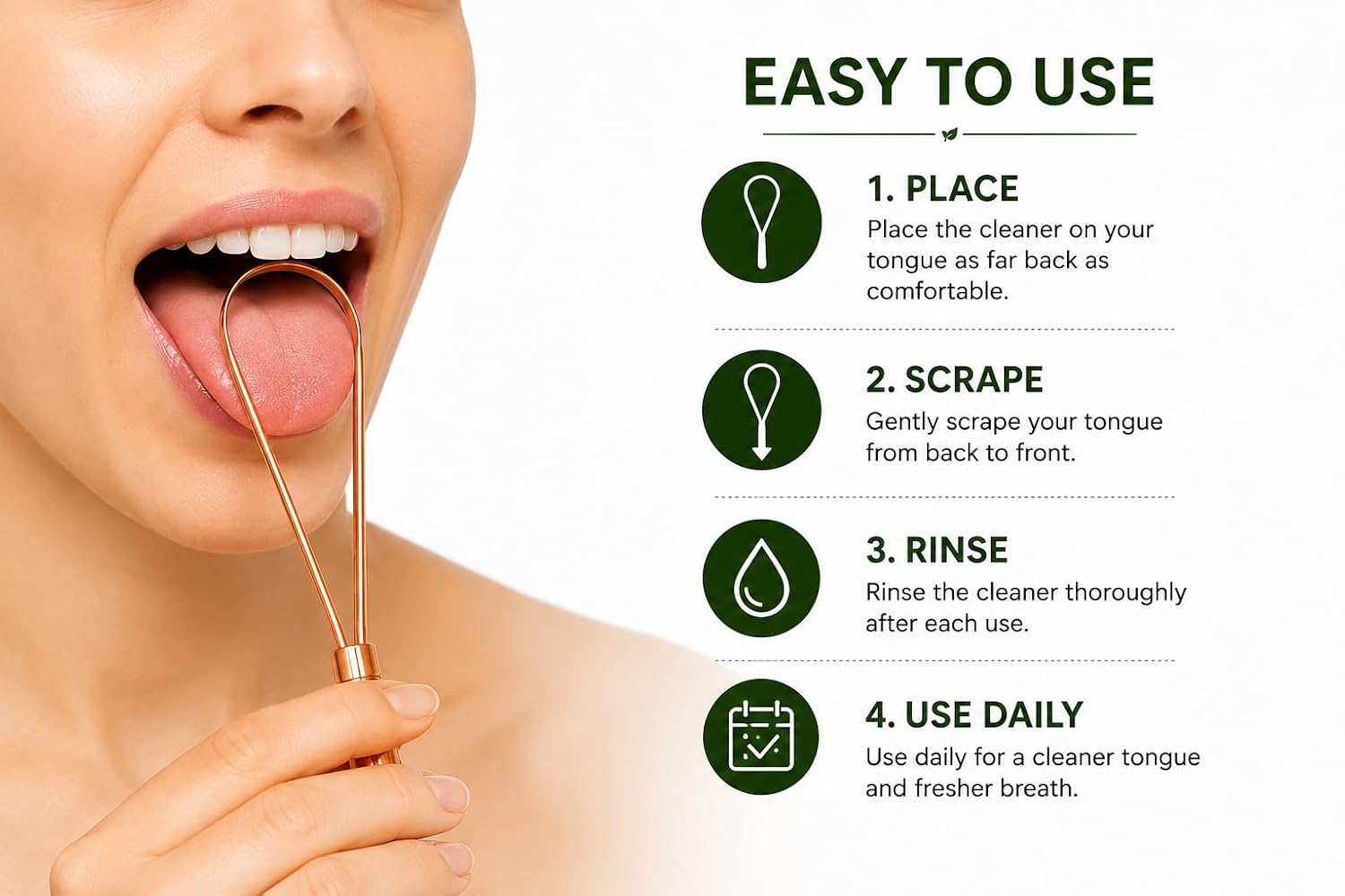 Equater Pure Copper Tongue Cleaner for Adults | Tongue Scraper for Oral Care | Ayurvedic Tongue Cleaner