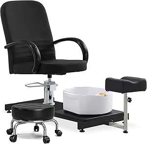 Silla Hidráulica De Salón/spa Ajustable 76-94cm - Taburete Rodante Con Base Cromada