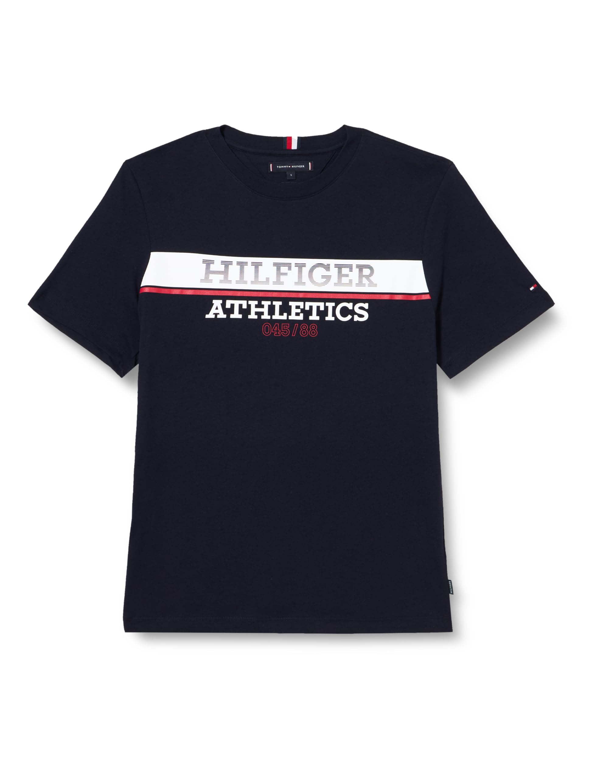 Tommy Hilfiger Camiseta de Manga Corta Hombre Hilfiger Ath Tee Cuello Redondo