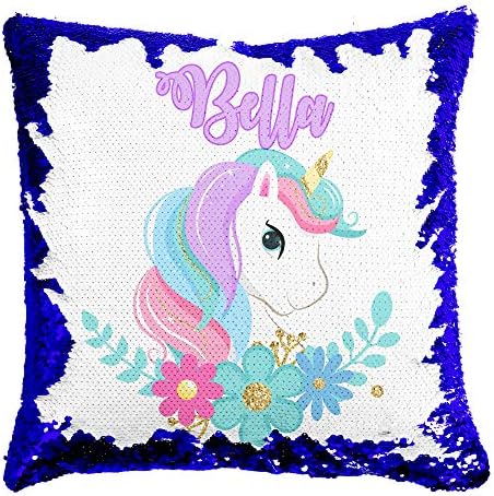 personalised unicorn sequin pillow