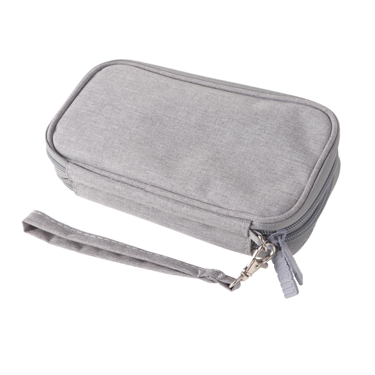 BESTonZON 3pezzi Borsa Da Viaggio Per Cavi Dati e Accessori Borsa Di Stoccaggio Digitale Doppio e Shockproof Con Design Zip e Anello Di Appendimento Grigia