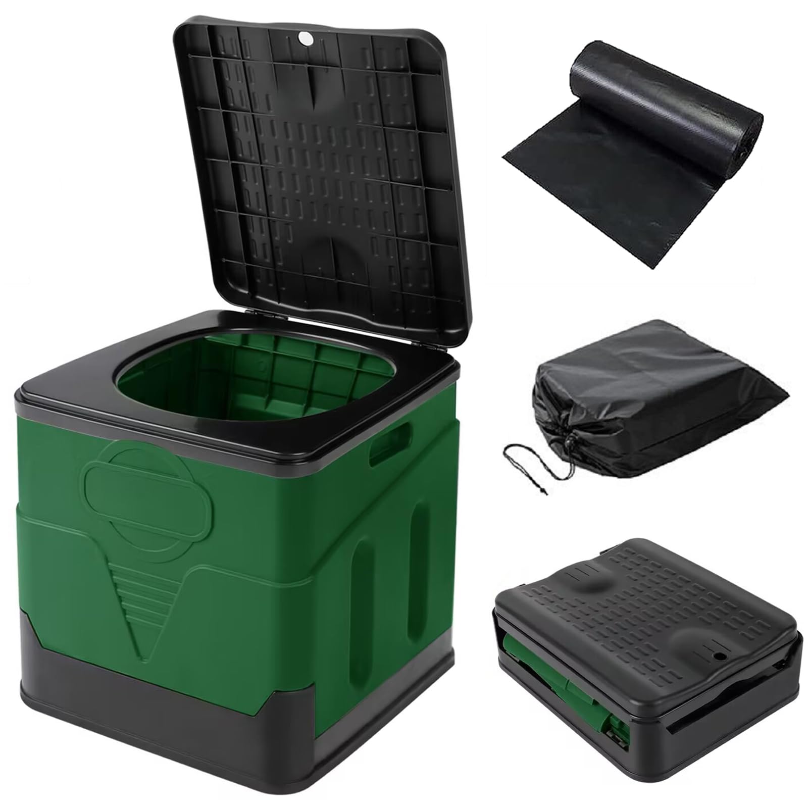 Folding Toilet Camping Toilet with lid Mobile Toilet with lid Split Toilet Outdoor Or Indoor Portable Toilet