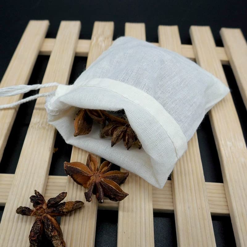 Wielokrotnego użycia torby taśmowej, Wielokrotnego użytku bawełniane torebki z ściągaczem do herbaty, opakowanie 45 sztuk, różne rozmiary(5pcs 40x45)