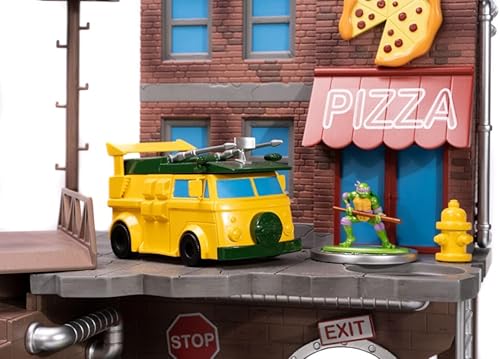 Miniatura 5 de Teenage Mutant Ninja Turtles Turtle Lair Nano Scene con figuras coleccionables fundidas a presión de 1.65 pulgadas, juguetes para niños y adultos