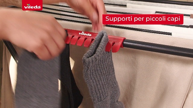 Stendibiancheria Vileda Extra Ultimate - 20 Metri, Fili Antipiega, Ruote E Supporto Piccoli Capi - Gambe A X - Foto 8