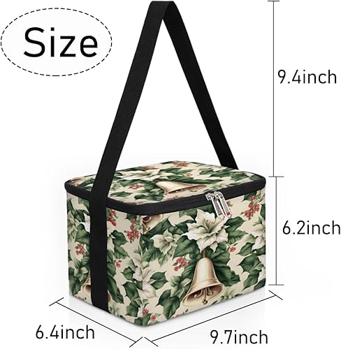 Miniatura 7 de Winter Christmas Decor Theme Insulated Lunch Bag Women Reusable Lunch Tote Square Meal Bag for Adults Men Cooler Lunch Box for Work Travel Picnic