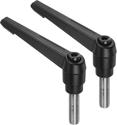 Miniatura 70 de uxcell 2 manijas de palanca de sujeción, M8 x 3.150 in, perno macho roscado de acero inoxidable 304, asas ajustables de bloqueo de trinquete