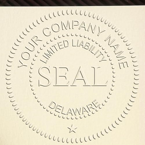 Delaware Limited Liability Company Seal Embosser, DE LLC sello, Marco cromado, Fácil de usar, Cerradura deslizante, Diámetro del sello 1-58,