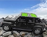 Vista 7 de Shadeidea - Parasol para Jeep Wrangler JL Unlimited (2018-actual), 4 puertas, delantera y trasera, 2 piezas, malla verde, protector solar para JLU