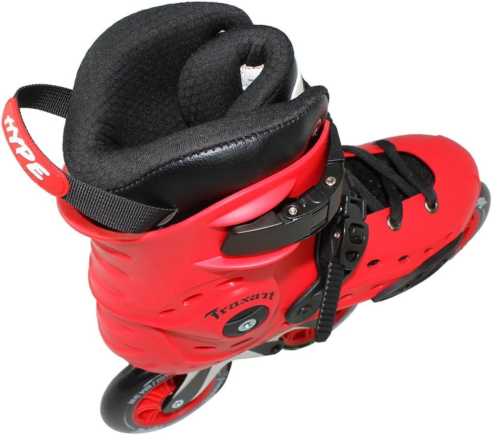 TRAXART Urban 3-Wheel Inline Skates – Hype Red Hardboot, CNC Aluminum Frame, 110mm Wheels, Chrome ABEC-9 Bearings for Men and Women