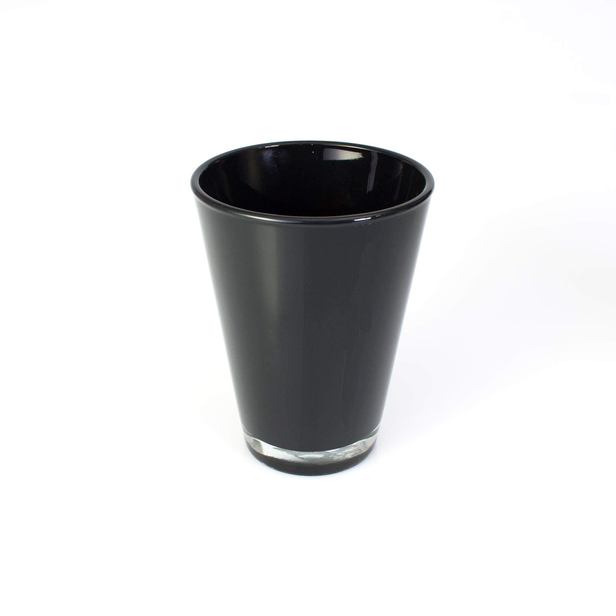 INNA-Glas Conical glass vase ANNA, black, 5.9"/15cm, Ø 4.3"/11cm - table vase/decorative glass