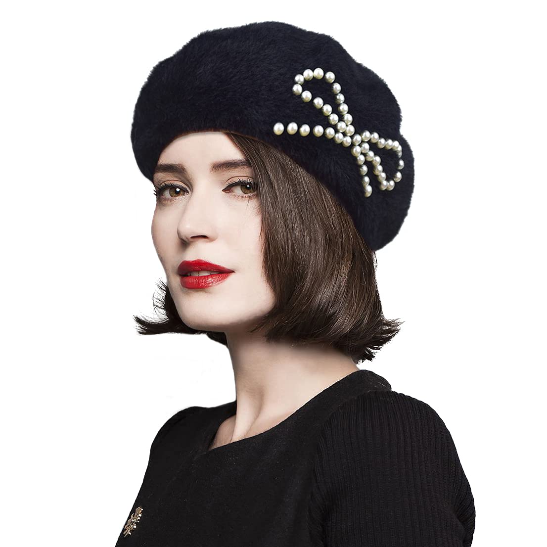 Faux Mink French Beret Hat Lady display picture 1