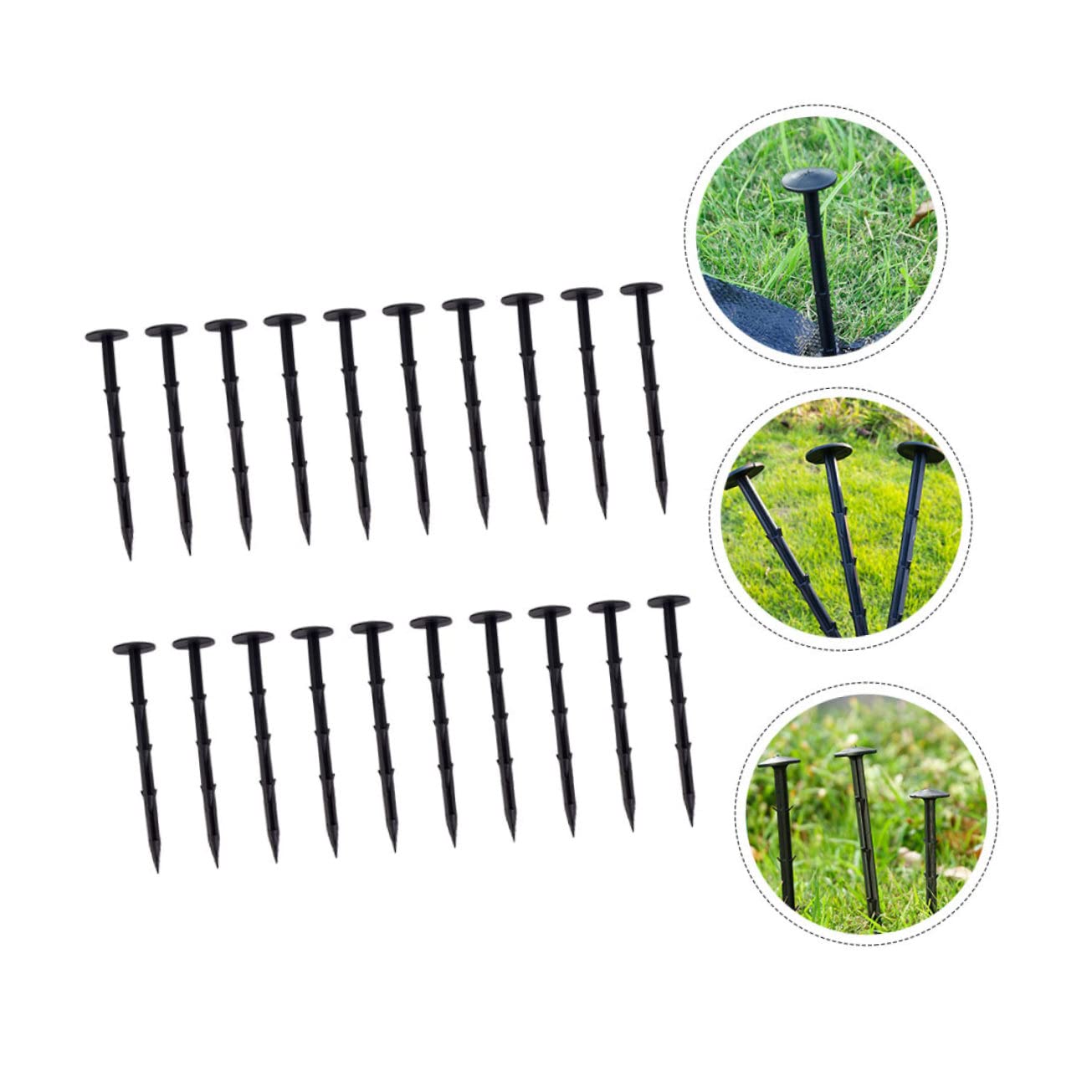 Piquets de Jardinage en Plastique 60 Pièces PP Noirs