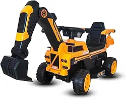 Bang Toys Carro Elétrico Infantil Trator Excavor Terra X1 6v Amarelo