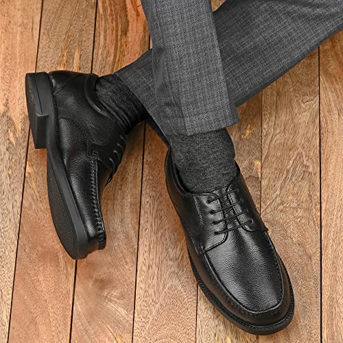 Image of Auserio Men's Full Grain Leather Derby Lace Up Formal Shoes | Anti Skid Sole & Waxed Laces | Antimicrobial & Heat-Insulating | Memory Foam Padded Insole | Shoes for Office & Parties (SSE 231.232.233)