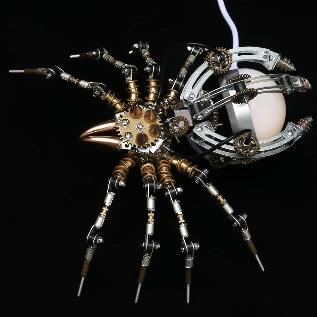 Metalowe puzzle 3D, model pająka, zestaw z lampą, "zrób to sam", metalowy model mechaniczny 3D, dla dorosłych, z zestawem narzędzi, zestaw modelarski 3D, metalowa zabawka na biurko, prezent