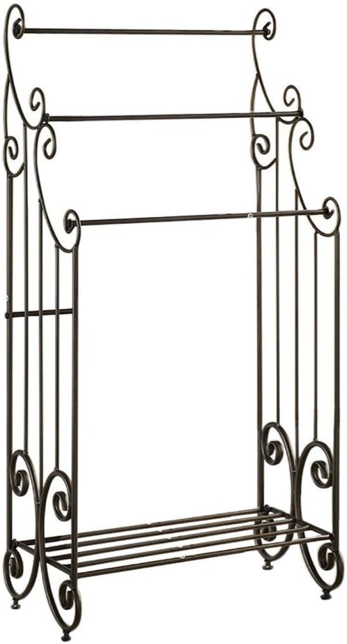 Kings Brand Furniture Pewter Metal Towel Racks for Bathroom with Shelf - 3 Long, Sturdy, Versatile & Modern Towel Rack with Storage Shelf Perfect for Laundry Room, Kitchen Area & Bathroom Towel Rack