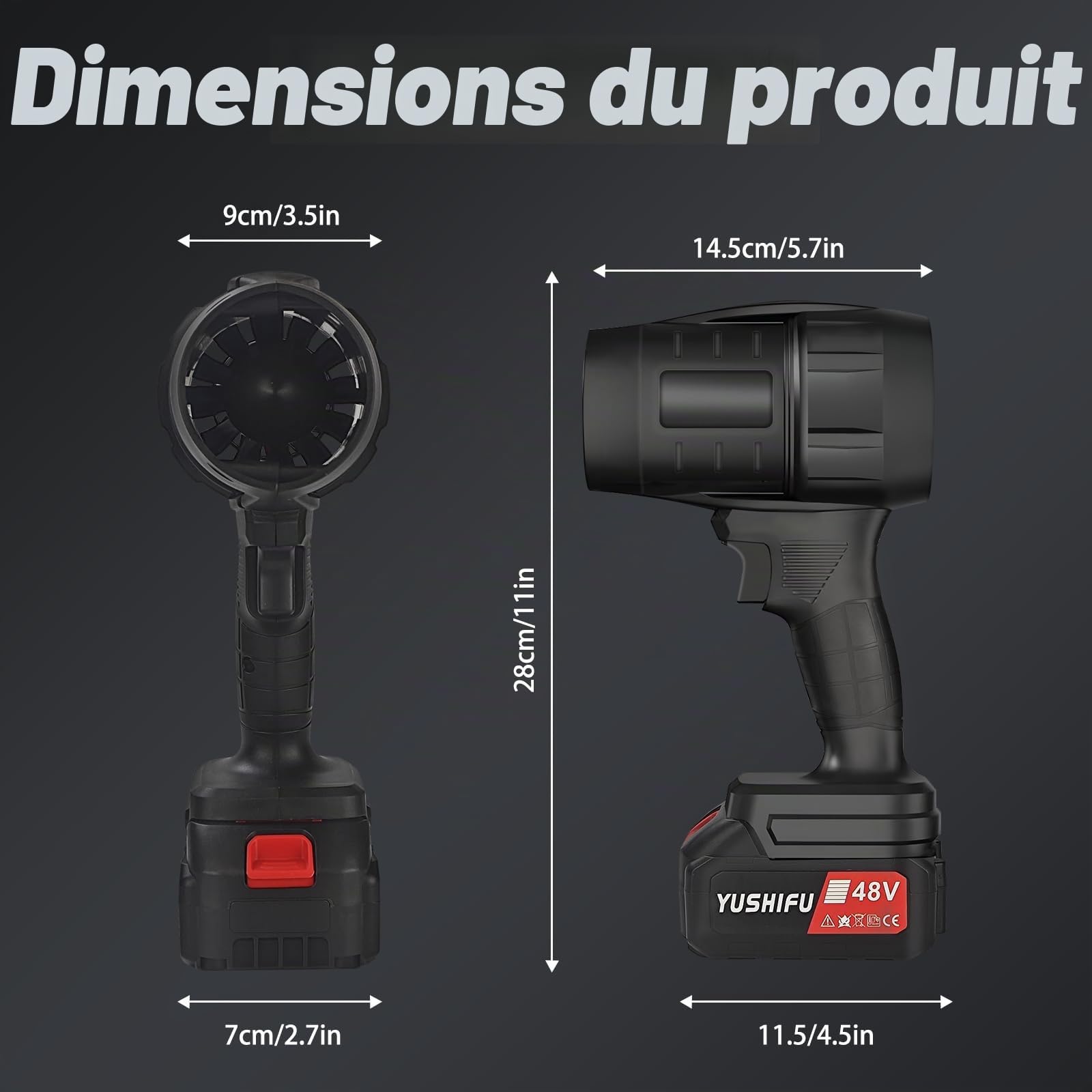 Séchoir à air souffleur pour voiture - Séchoir portable sans fil pour voiture, Séchoir souffleur pour voiture, Séchoir à air souffleur haute puissance pour voiture, Séchoir souffleur turbo pour