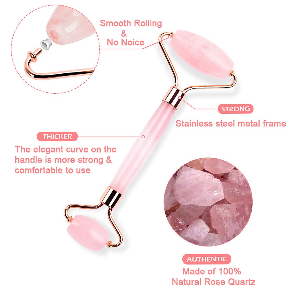 Rose Quartz Facial Massage Roller