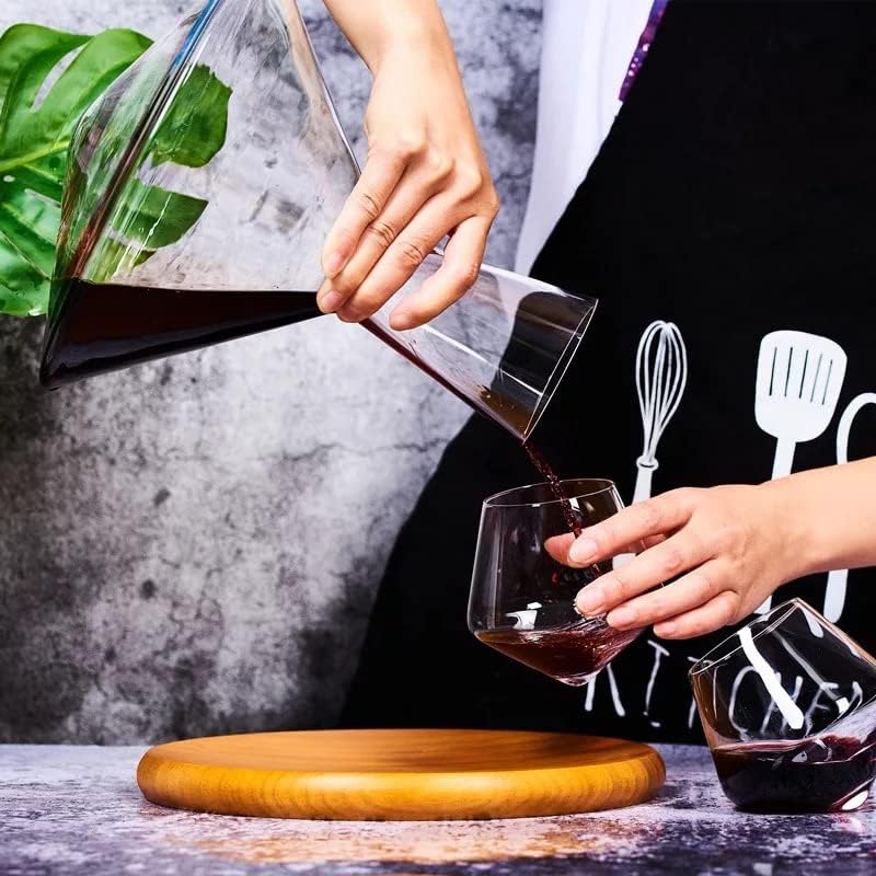 Creative Boutique 2000ml Tumbler Decanter Lead-Free Crystal Rotating Swing Speedy Decanting Wine Pot with Tray Wine Set