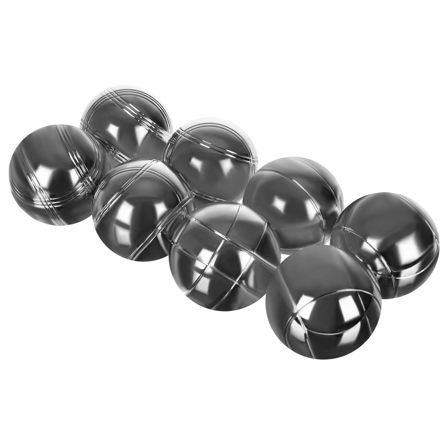Lot de 8 boules de pétanque avec accessoires pour activités de plein air Motifs gravés Couvercle 22915