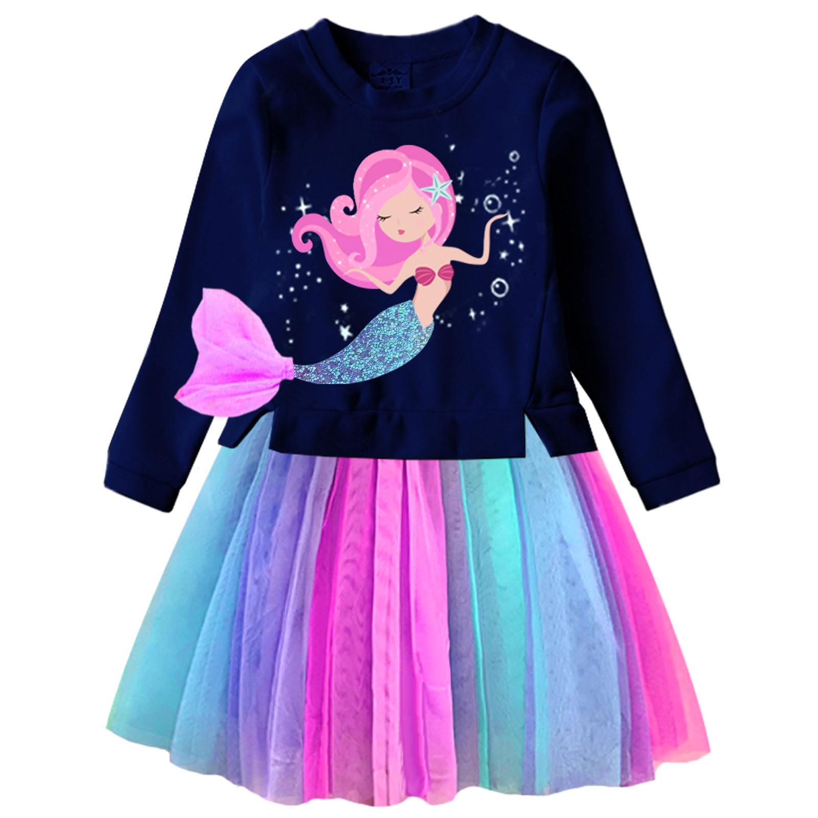 VIKITA Kleider Mädchen Kurzarm Kleid Baumwolle Bunt Print Stickerei Sommer Kleidung Gr.86-128 - 1